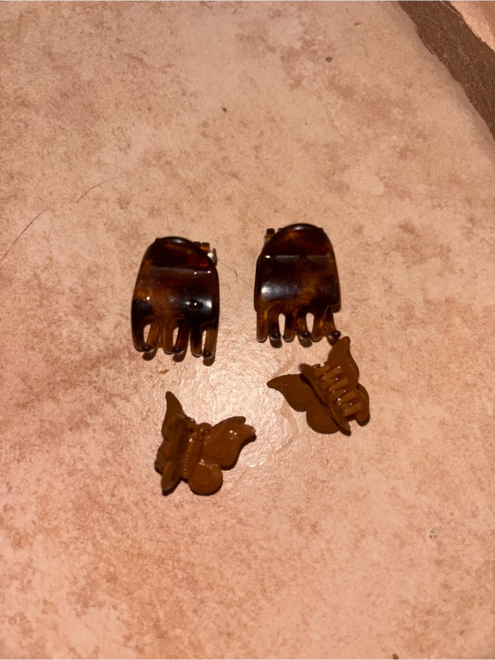 Tortoiseshell Hair Claw Clips and Brown Butterfly Clips